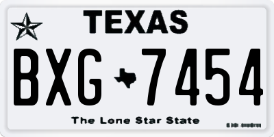 TX license plate BXG7454