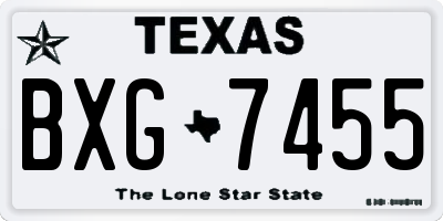 TX license plate BXG7455