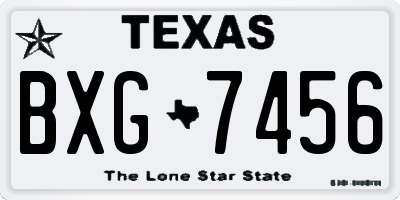 TX license plate BXG7456