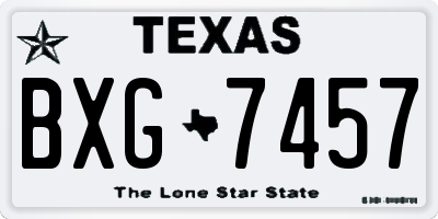 TX license plate BXG7457