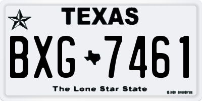 TX license plate BXG7461