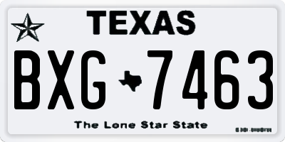 TX license plate BXG7463
