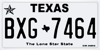 TX license plate BXG7464