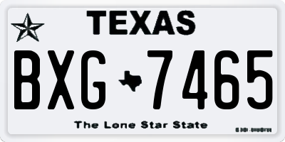 TX license plate BXG7465