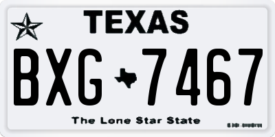 TX license plate BXG7467