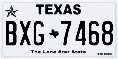 TX license plate BXG7468