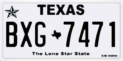 TX license plate BXG7471