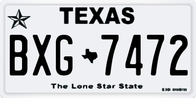 TX license plate BXG7472