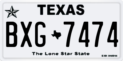 TX license plate BXG7474