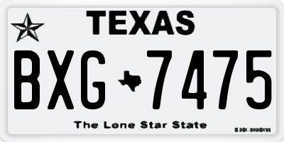 TX license plate BXG7475