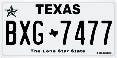 TX license plate BXG7477