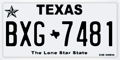 TX license plate BXG7481