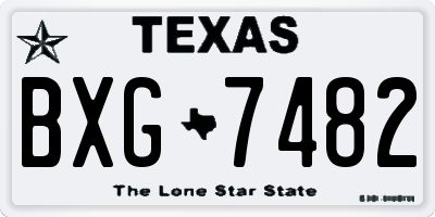 TX license plate BXG7482