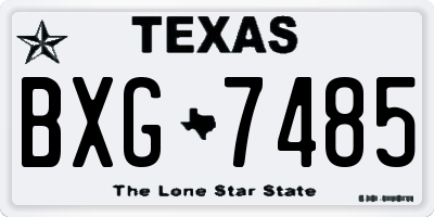 TX license plate BXG7485