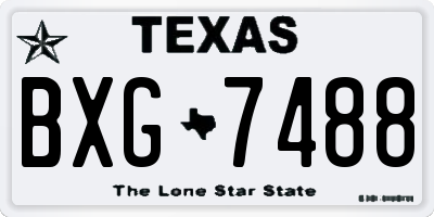 TX license plate BXG7488