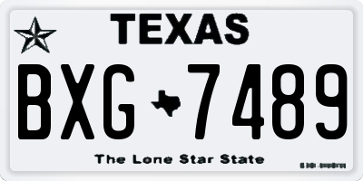 TX license plate BXG7489