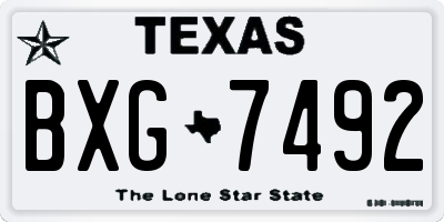 TX license plate BXG7492