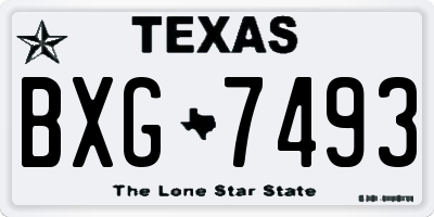 TX license plate BXG7493