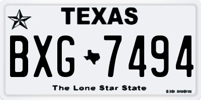 TX license plate BXG7494