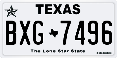 TX license plate BXG7496