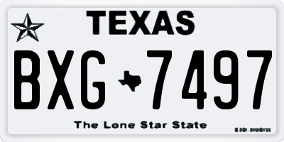 TX license plate BXG7497