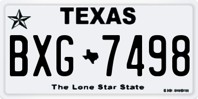 TX license plate BXG7498