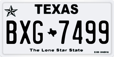 TX license plate BXG7499