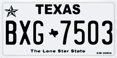 TX license plate BXG7503