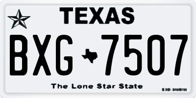 TX license plate BXG7507