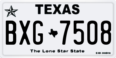 TX license plate BXG7508