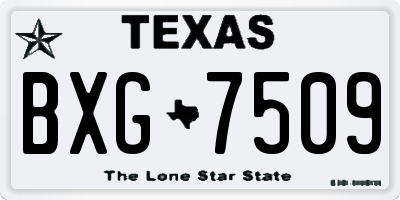 TX license plate BXG7509
