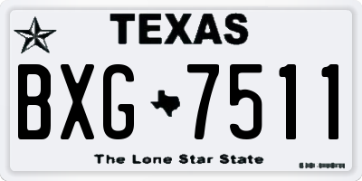 TX license plate BXG7511