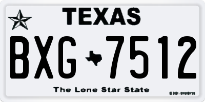 TX license plate BXG7512