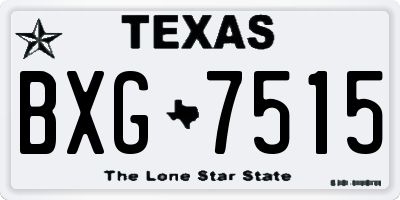 TX license plate BXG7515