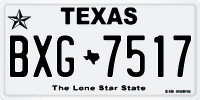 TX license plate BXG7517