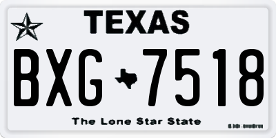 TX license plate BXG7518