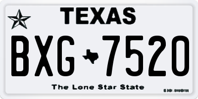 TX license plate BXG7520