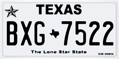 TX license plate BXG7522