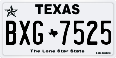 TX license plate BXG7525