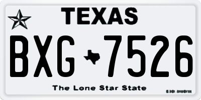 TX license plate BXG7526