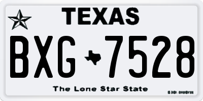 TX license plate BXG7528