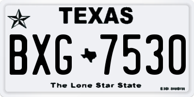TX license plate BXG7530