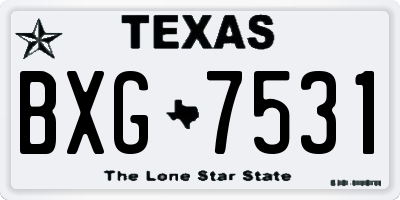 TX license plate BXG7531