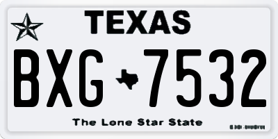 TX license plate BXG7532