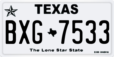 TX license plate BXG7533
