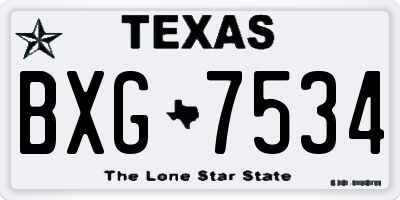 TX license plate BXG7534
