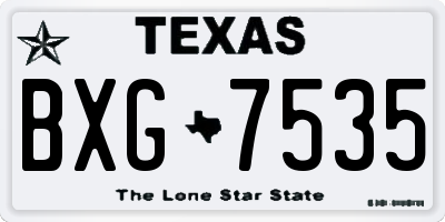 TX license plate BXG7535