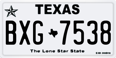 TX license plate BXG7538