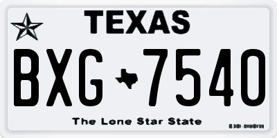 TX license plate BXG7540