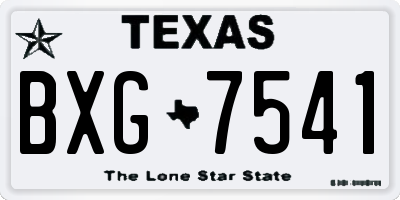 TX license plate BXG7541